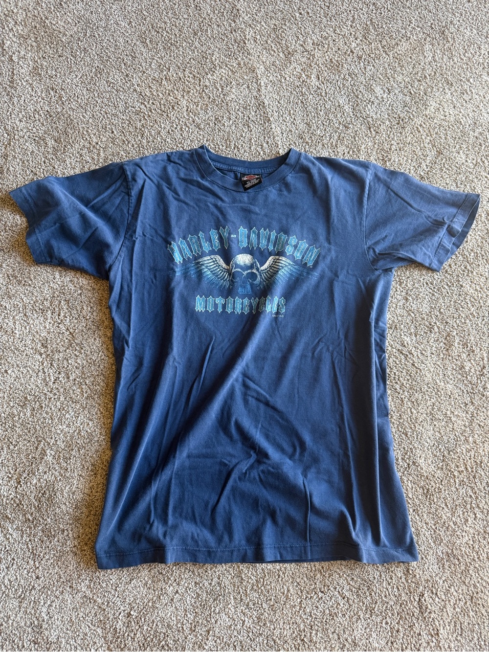 Harley-Davidson Navy Blue Winged Skull Graphic Tee